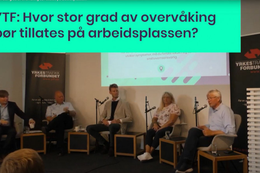 YTFs Marius Træland deltok i paneldebatt om overvåking på arbeidsplassen.